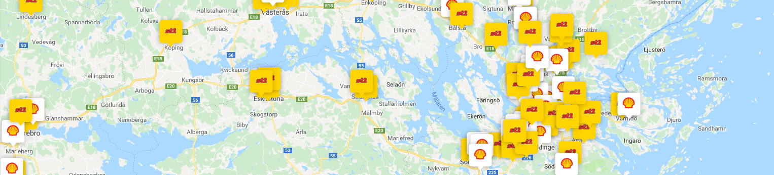 400 St1- och Shellstationer i Sverige att tanka på