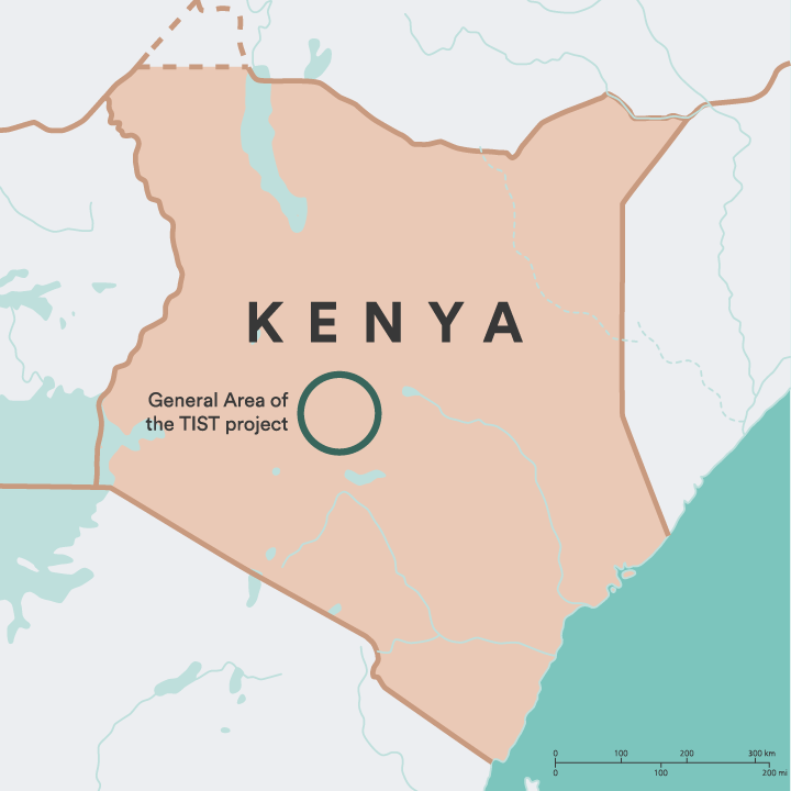 Map showing the shift project placement in Kenya