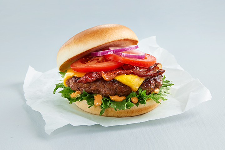hamburger med ost og bacon 150g / 250g