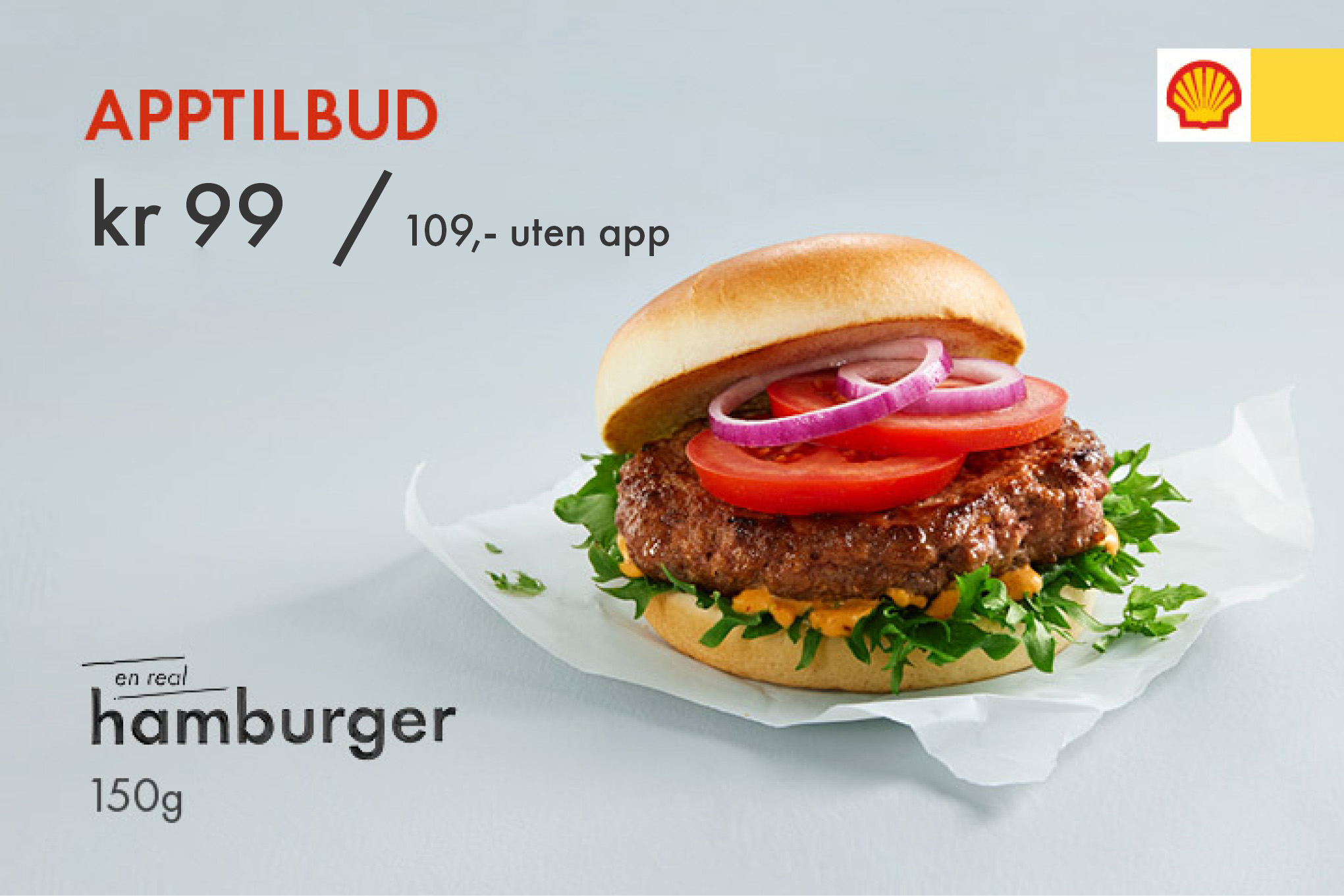 Prøv vår hamburger med Angus-kjøtt. Enda saftigere og mer smakfull