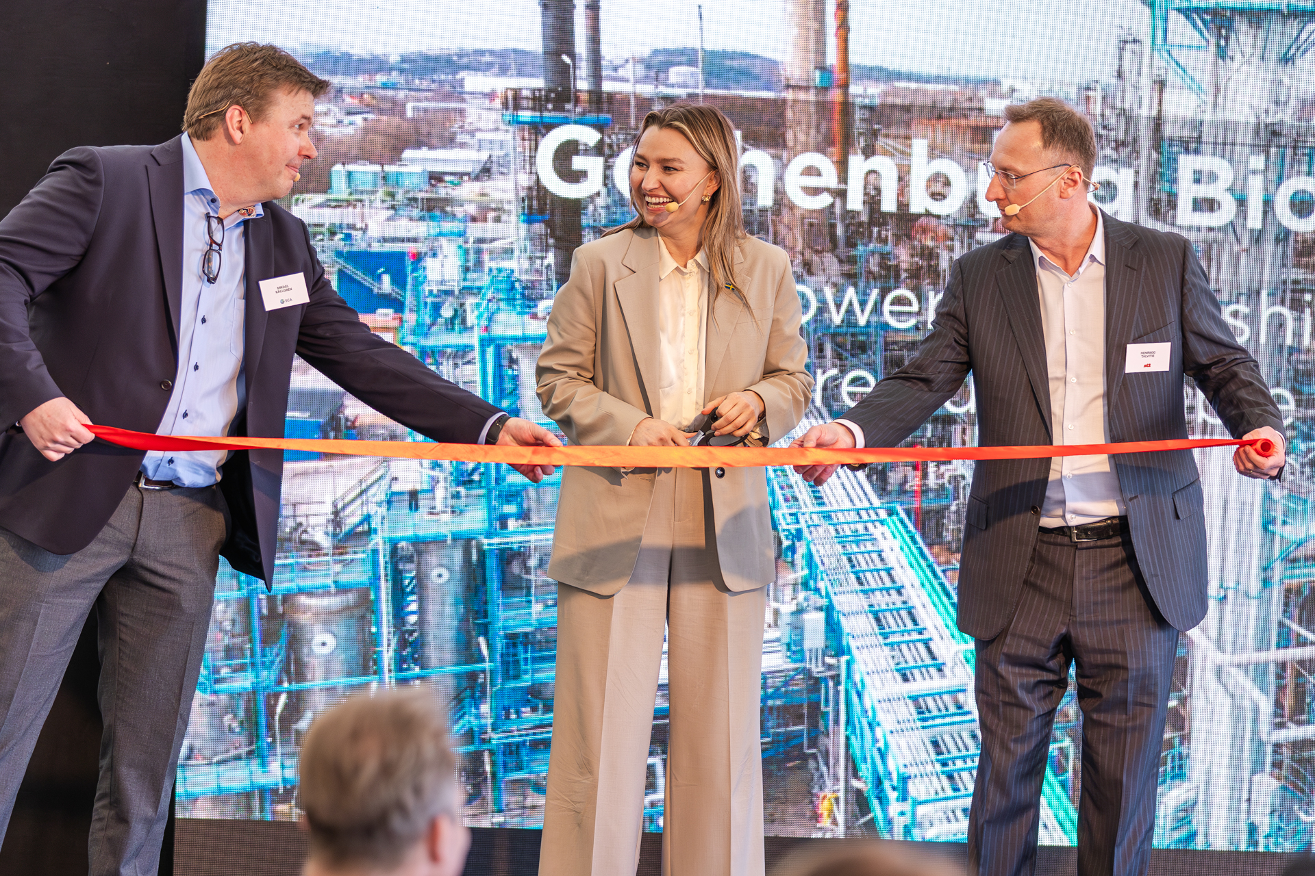 Ebba Busch inaugurated St1 biorefinery with Mikael Källgren and Henrikki Talvitie